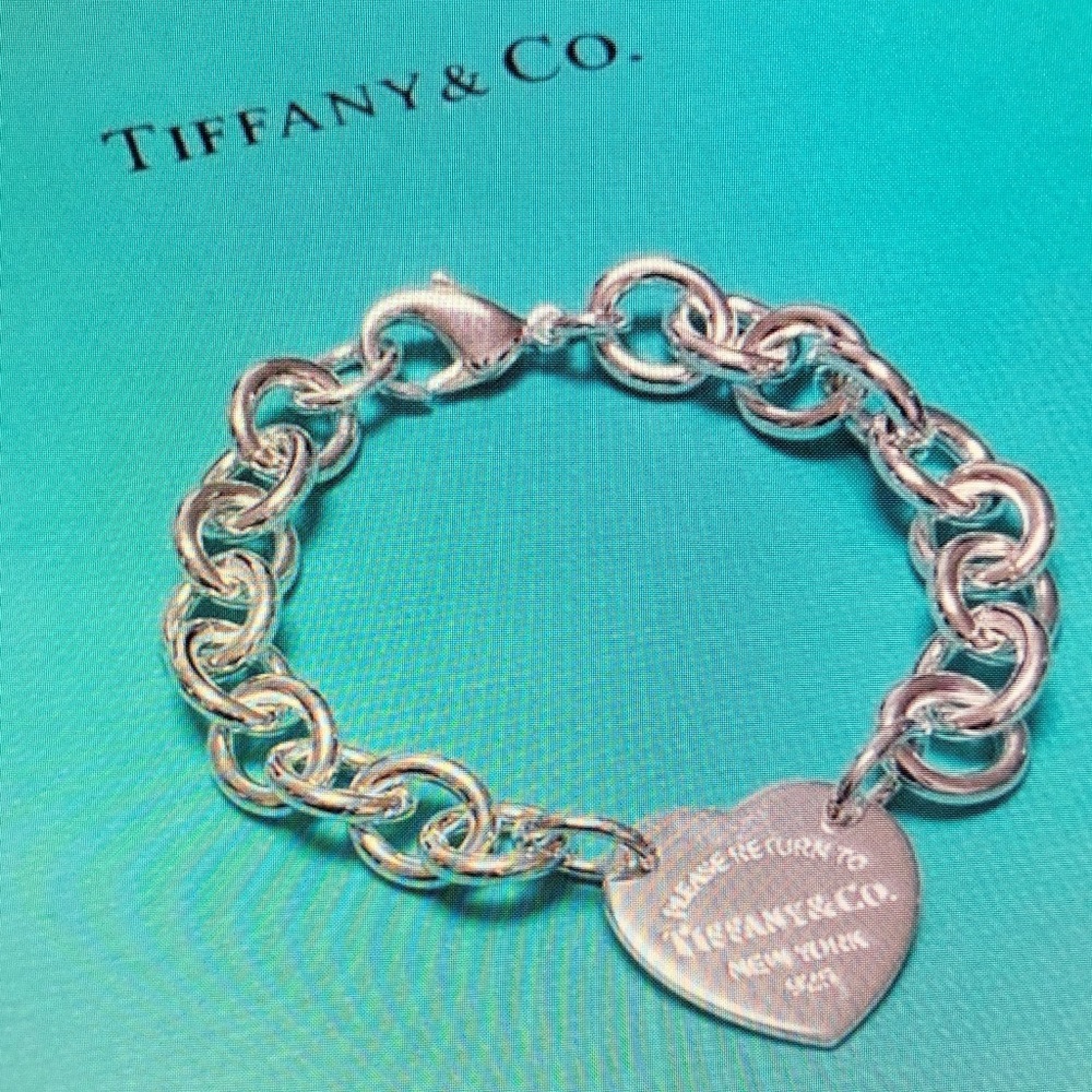 Tiffany & Co Silver Heart Charm Bracelet